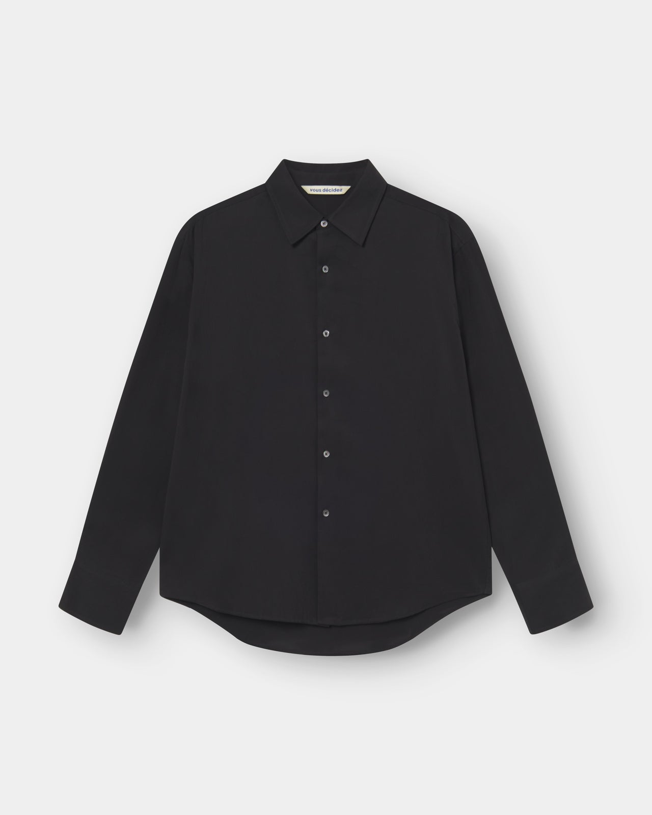 Jet Black Regular Fit Cotton Shirt