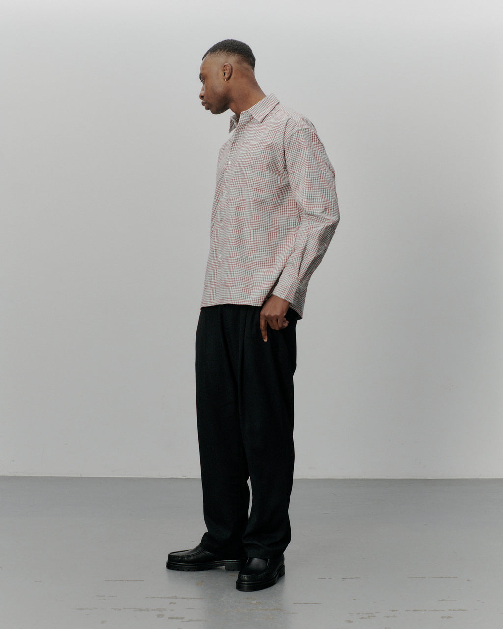 FLAT SHIRT _ RED/GREY/WHITE CHECK